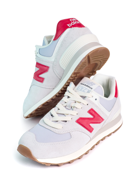 Кроссовки унисекс New Balance 574 "White Red Grey Gum" NKDADDYS SNEAKERS, цвет: серый, U574RF2 со скидкой купить онлайн