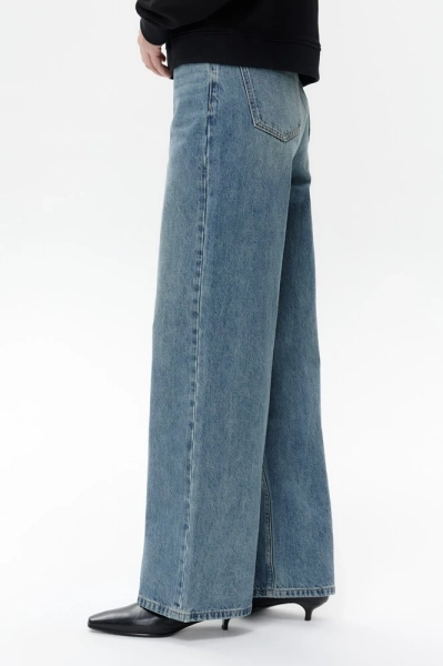 Джинсы Wide leg с винтажным эффектом