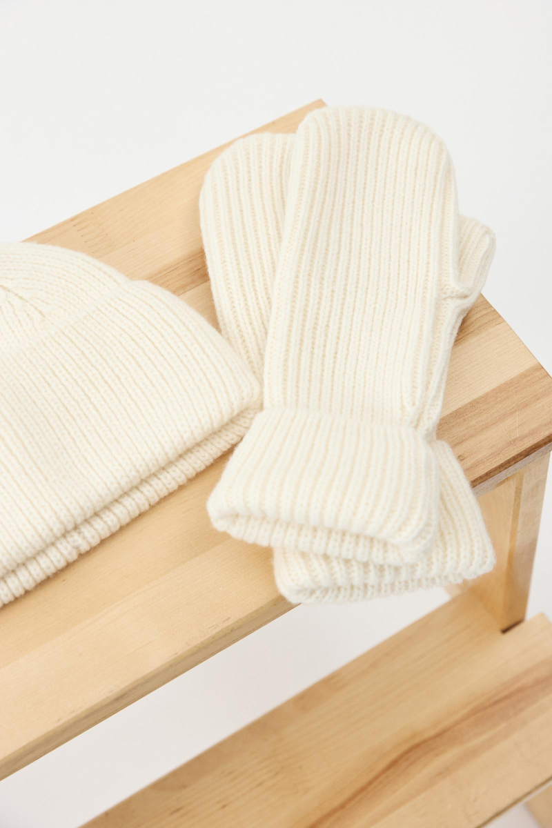 Варежки из шерсти мериноса Charmstore, цвет: ванильный 610-45298-113 купить онлайн
