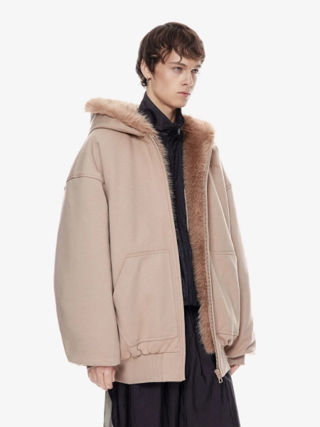 Бомбер хлопковый с меховой отделкой p.p.s., цвет: коричневый, 1018.000.00.00.638 купить онлайн