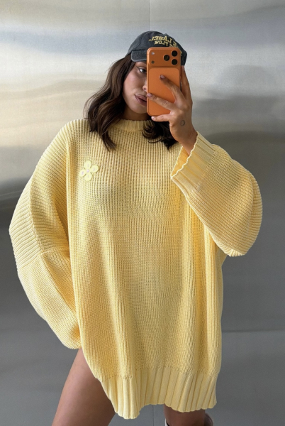 Джемпер объемный вязаный Label .B, цвет: Желтый Kn.02.6LY | новая ресейл коллекция купить онлайн