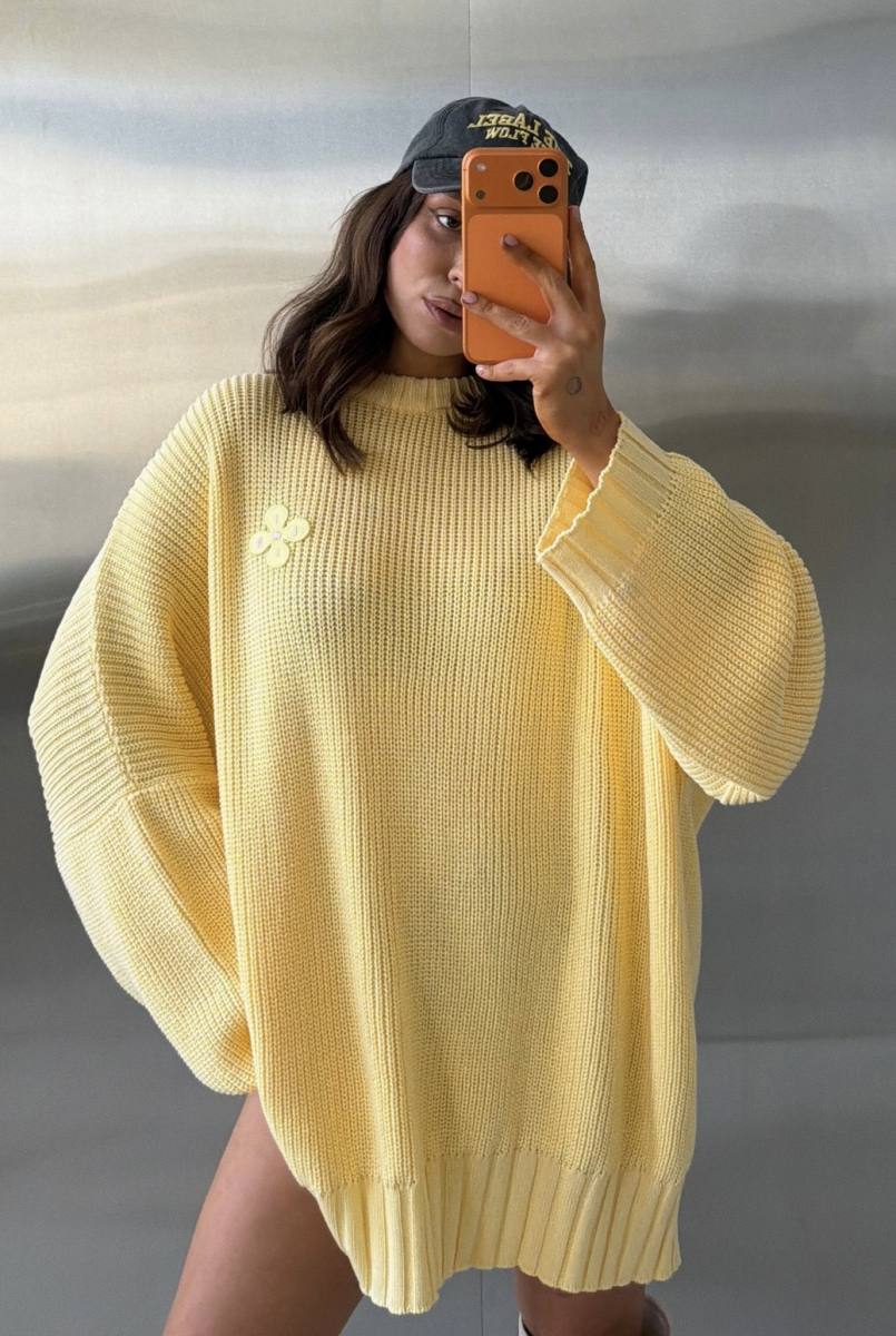 Джемпер объемный вязаный Label .B, цвет: Желтый Kn.02.6LY | новая ресейл коллекция купить онлайн