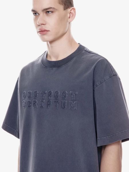 Футболка оверсайз с логотипом POST POST SCRIPTUM, цвет: серый, 1145.11.00.GRY купить онлайн