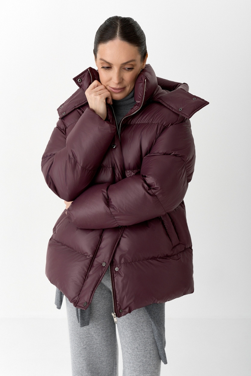 Пуховик с эффектом Puff Ricoco, цвет: сливовый, 7013/1 купить онлайн