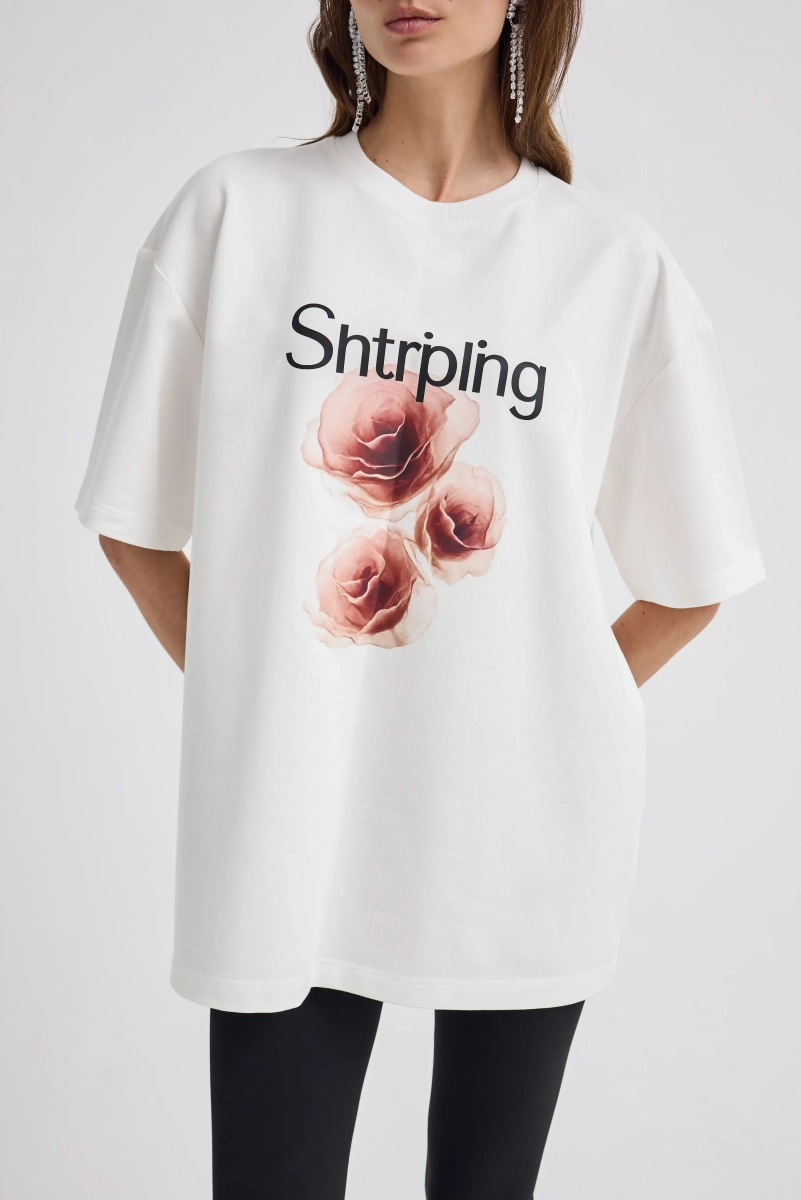 Футболка с принтом Shtripling, цвет: белый, SHTSH003WHT купить онлайн