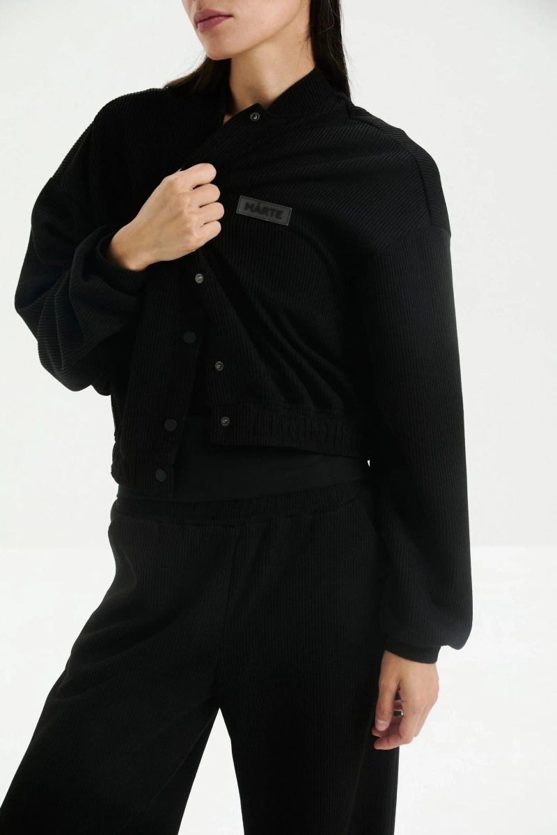 Бомбер трикотажной вязки marte, цвет: Черный,  купить онлайн