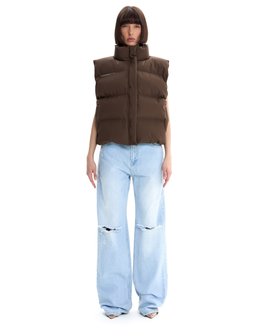 Жилет базовый мини Suborbia, цвет: коричневый, 006841 купить онлайн
