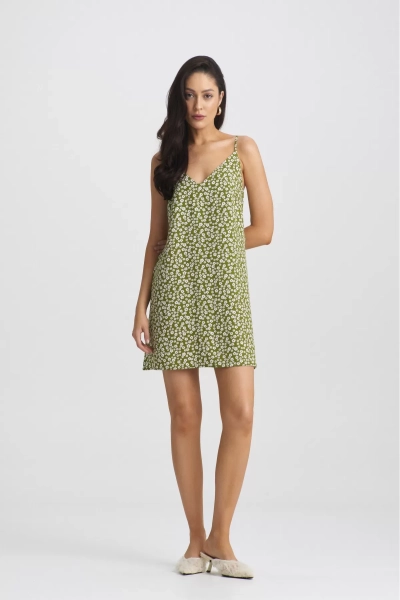 Платье мини на регулируемых бретелях Floral Green