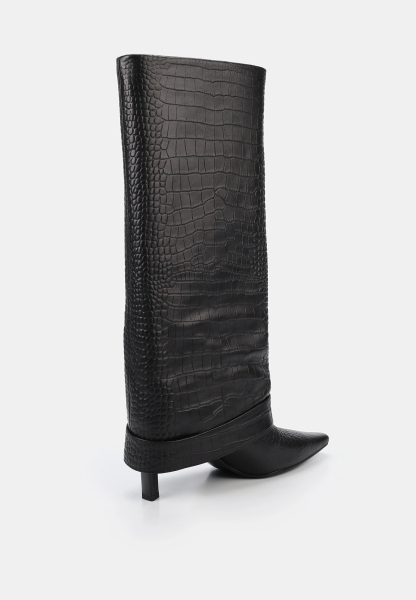 Сапоги рептилия с манжетами SBALO, цвет: Черный SHT83 купить онлайн