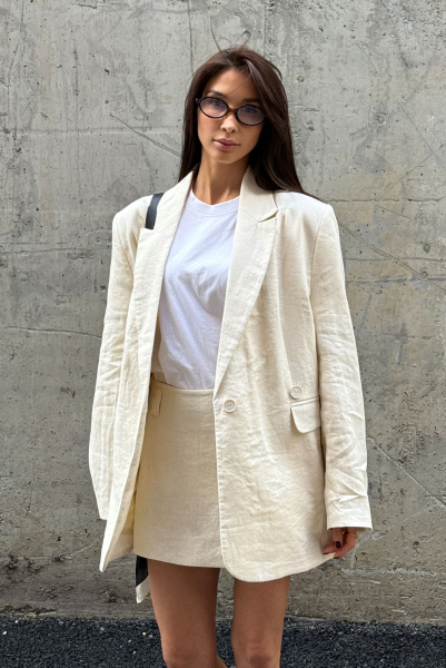 Юбка мини изо льна BEIGE Label .B, цвет: BEIGE, Sk.19.3.5938/2BG купить онлайн