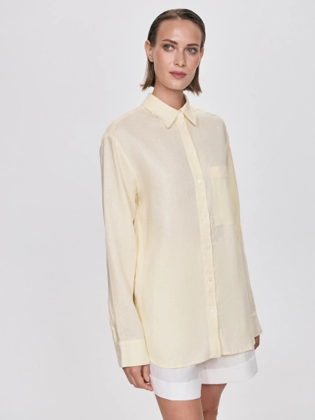 Рубашка из льна ANNA PEKUN, цвет: Желтый,  купить онлайн