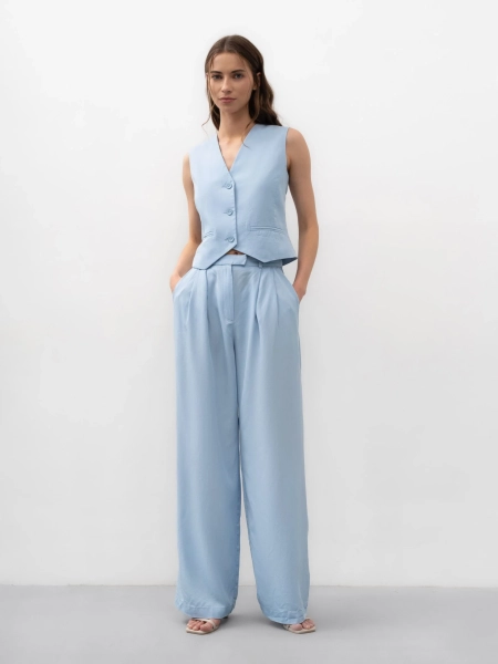 Жилет из тенселя, blue TRÈS, цвет: голубой,  купить онлайн