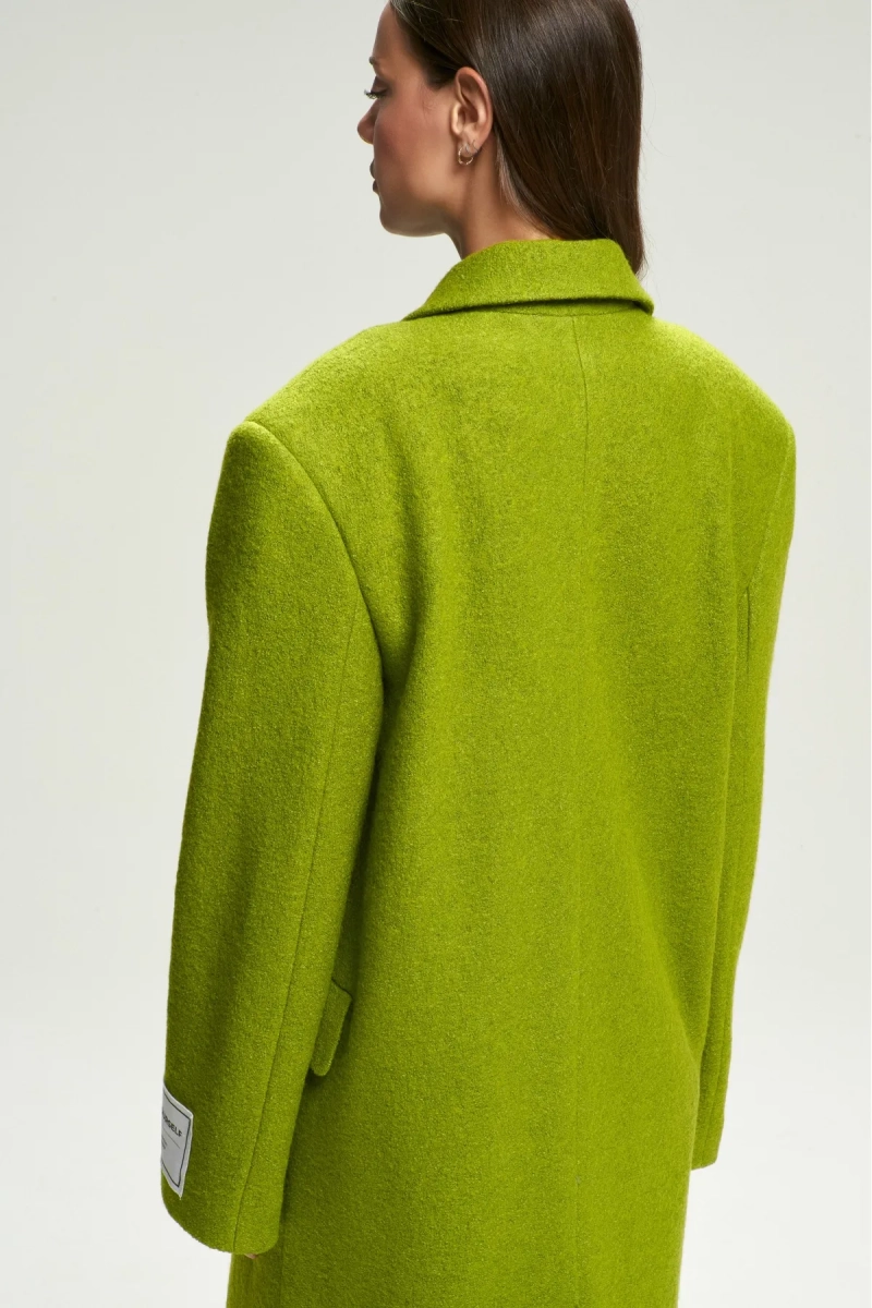 Пальто-макси из вареной шерсти Grinch Erist store, цвет: зеленый, НФ-00002551 купить онлайн