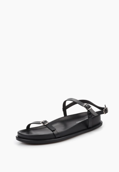Сандалии с тонкими ремешками из натуральной кожи SBALO, цвет: Черный LFD1 купить онлайн