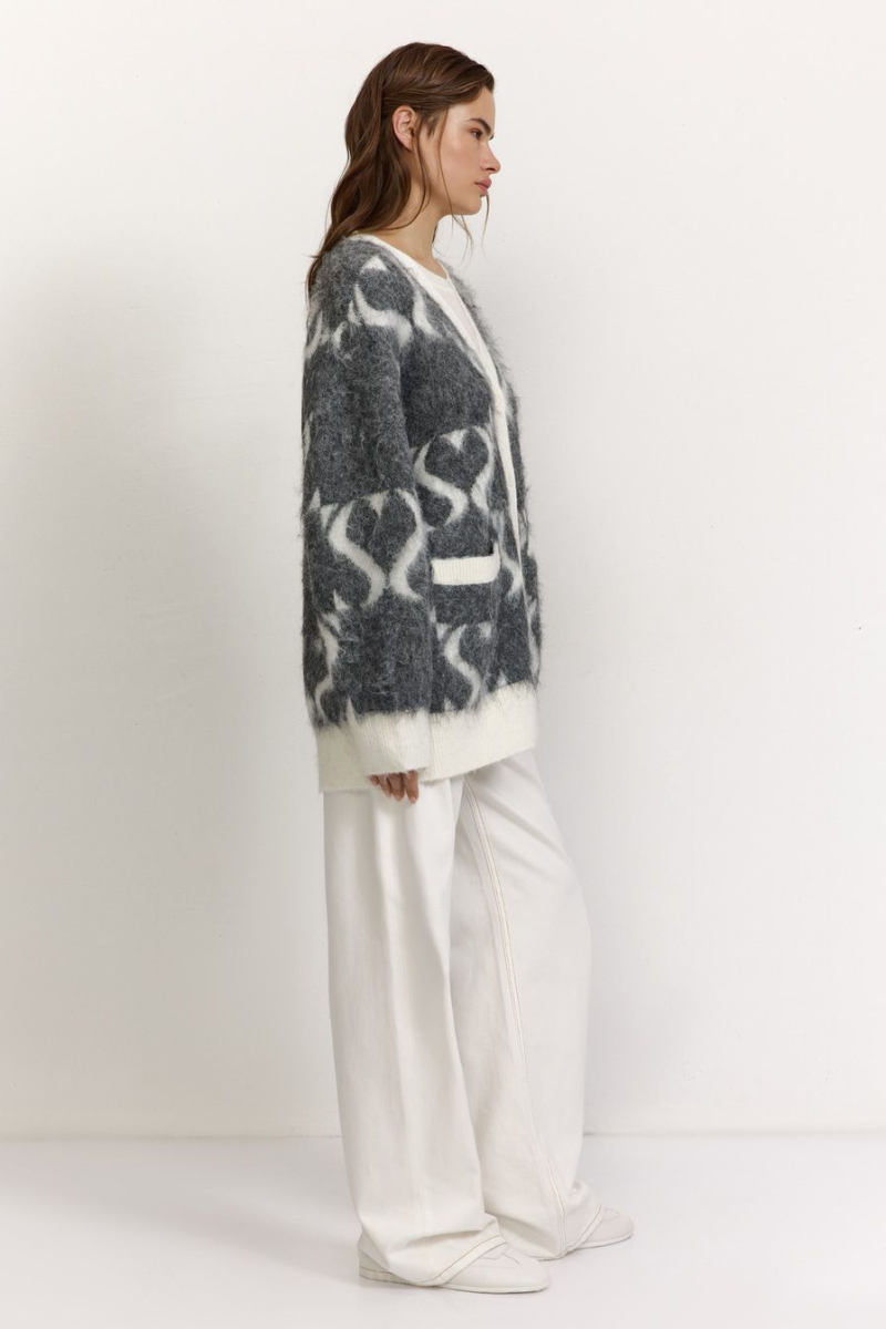 Кардиган с принтом TOPTOP, цвет: серый с принтом, TTS.051.16069.801 купить онлайн