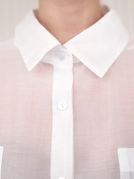 Блуза-рубашка воздушная I.B.W., цвет: молочный, BL030 купить онлайн