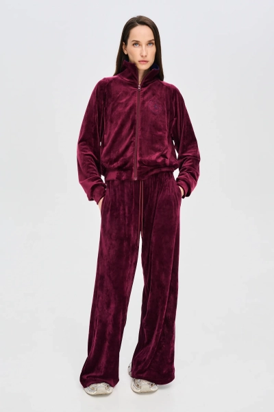 Брюки широкие из велюра F/W 24/25 Label .B, цвет: burgundy, Pt.18.3.3932.1124BRG купить онлайн