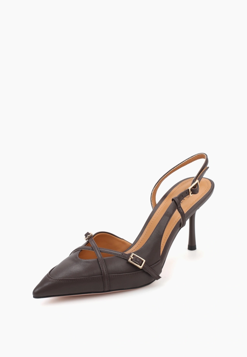 Туфли слингбэки из натуральной кожи SBALO, цвет: шоколадный STR5-3 купить онлайн