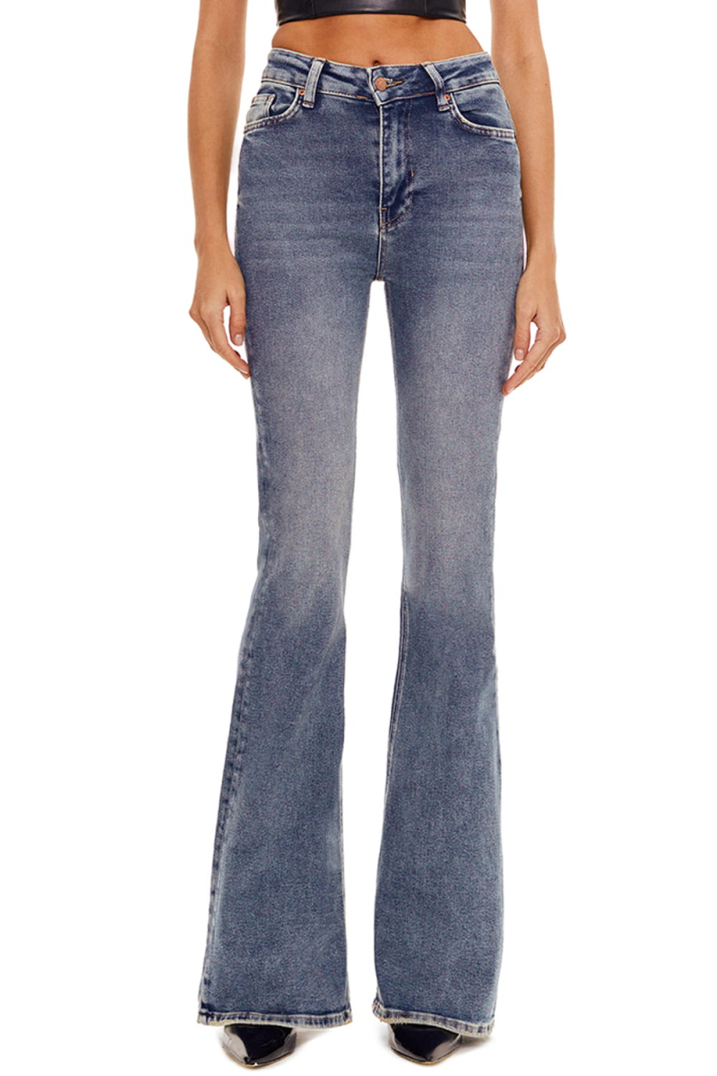 Расклешенные джинсы стрейч SODAMODA, цвет: синий, 10085 купить онлайн