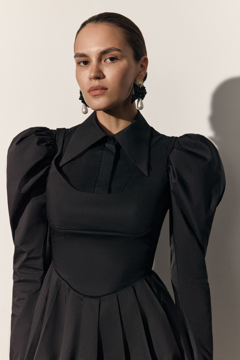 Платье из смесового хлопка TOPTOP, цвет: Черный, TTS.010.18303.900.06107 купить онлайн