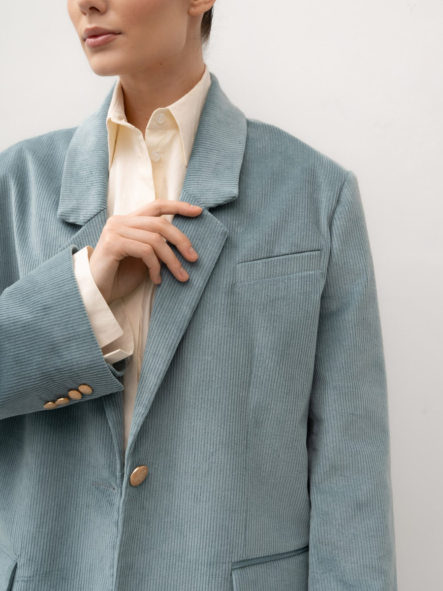 Пиджак вельветовый TRES, цвет: голубой, НФ-00002711 купить онлайн