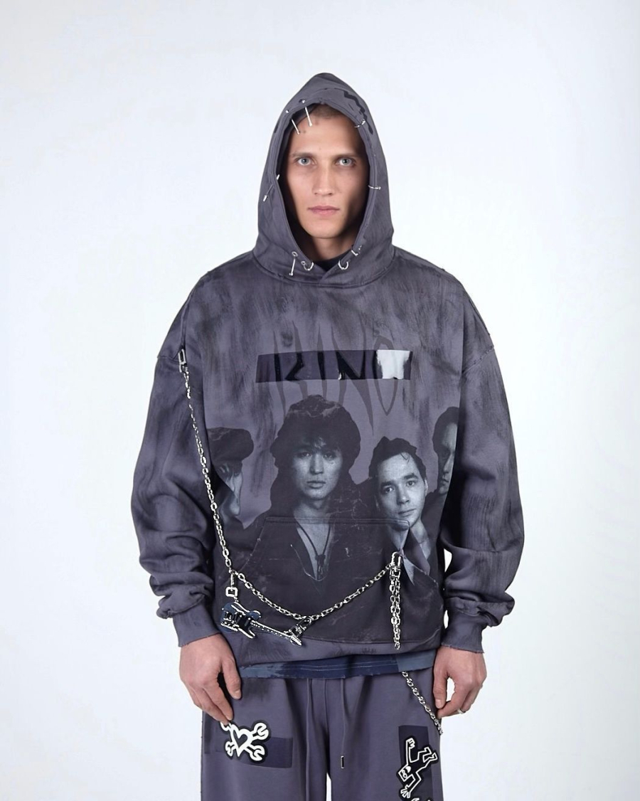 Худи KINO BAND DUST BLUE ASIA ST 71, цвет: синий, Ast71.kino-hood-band-dustblue купить онлайн