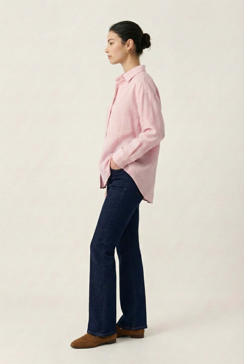Рубашка оверсайз из вискозы REFERT, цвет: светло-розовый, 12-3277/2-2511 купить онлайн