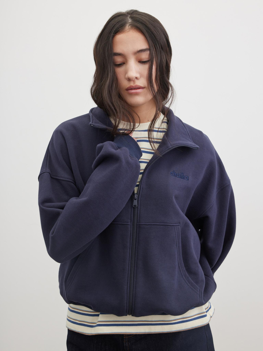 Толстовка на молнии с вышивкой Chaika, цвет: темно-синий, SS26HO02-24 купить онлайн