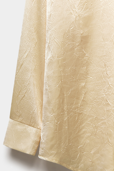 Рубашка оверсайз из жатого сатина REFERT, цвет: Сливочный, 12-3219/4-2511 купить онлайн