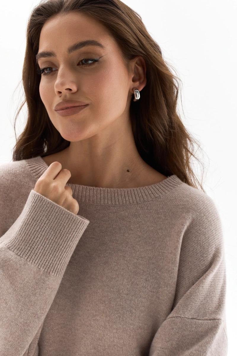 Свитер из шерсти и кашемира Ricoco, цвет: бежевый меланж, 5004/3 купить онлайн