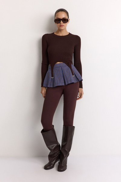 Джемпер с баской TOPTOP, цвет: коричневый, TT.050.17942.700 купить онлайн