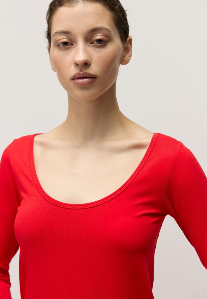 Лонгслив из модала с хлопком AROUND, цвет: красный,  купить онлайн