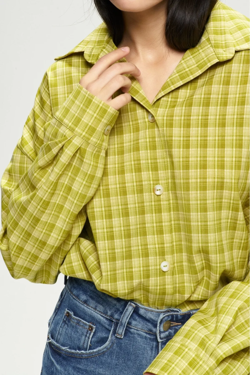 Рубашка Oversized в клетку Lime