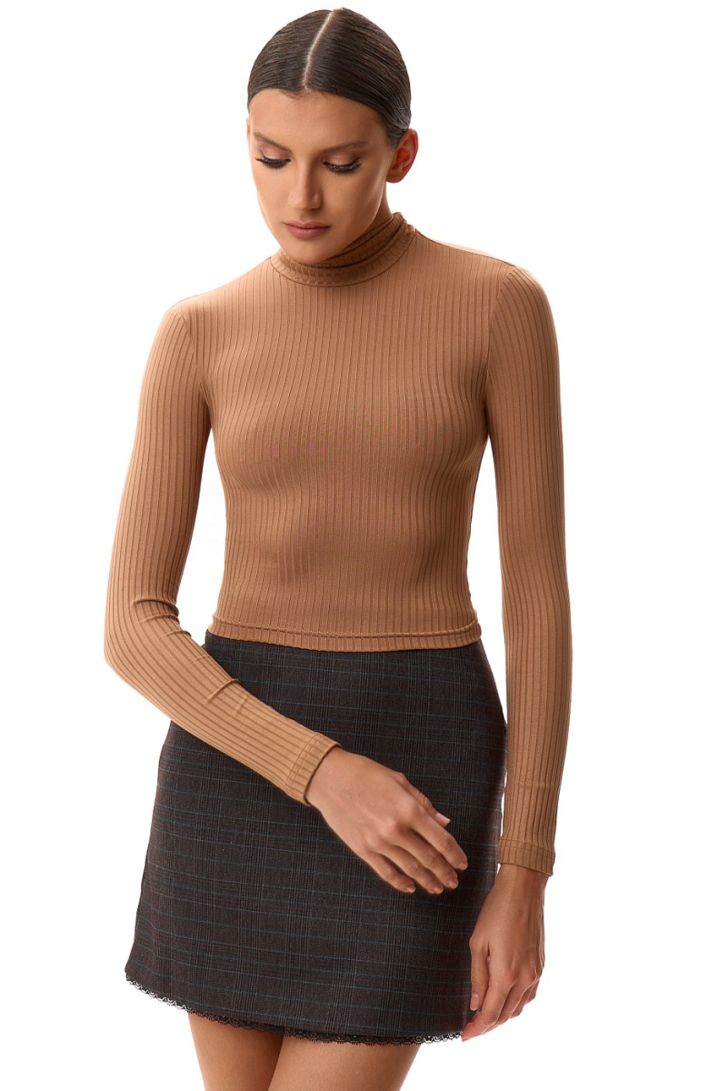 Водолазка укороченная SODAMODA, цвет: бежевый, 16112 купить онлайн