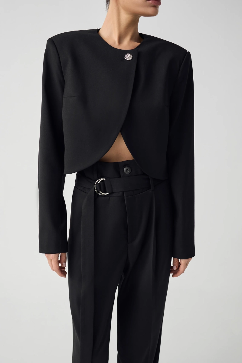 Укороченный жакет Shtripling, цвет: Черный, SHJKT008BLK купить онлайн