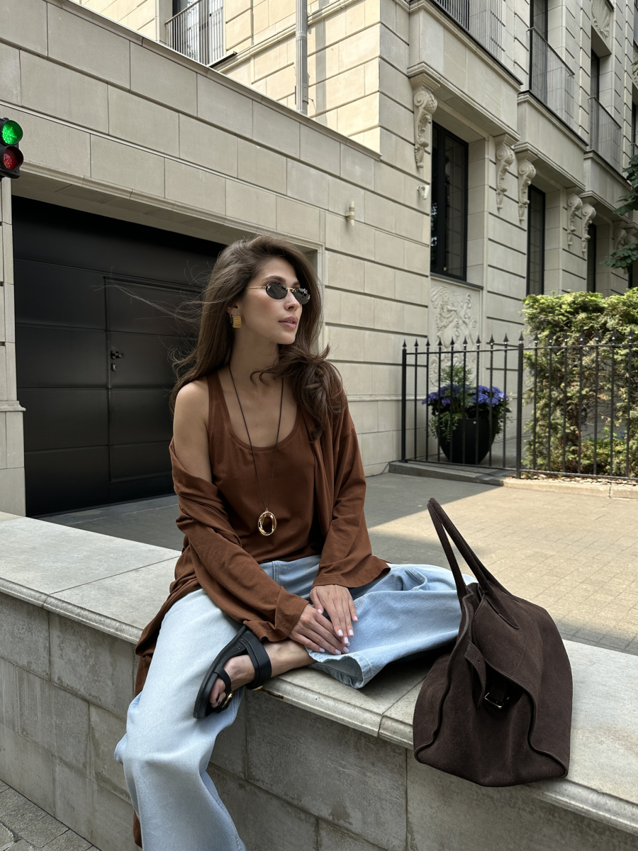 Майка из трикотажа VLVT, цвет: рыже-коричневый, 00-00005099 купить онлайн