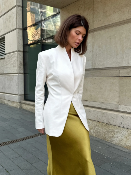 Жакет приталенный без лацканов SAGAS, цвет: белый, 3100500 купить онлайн