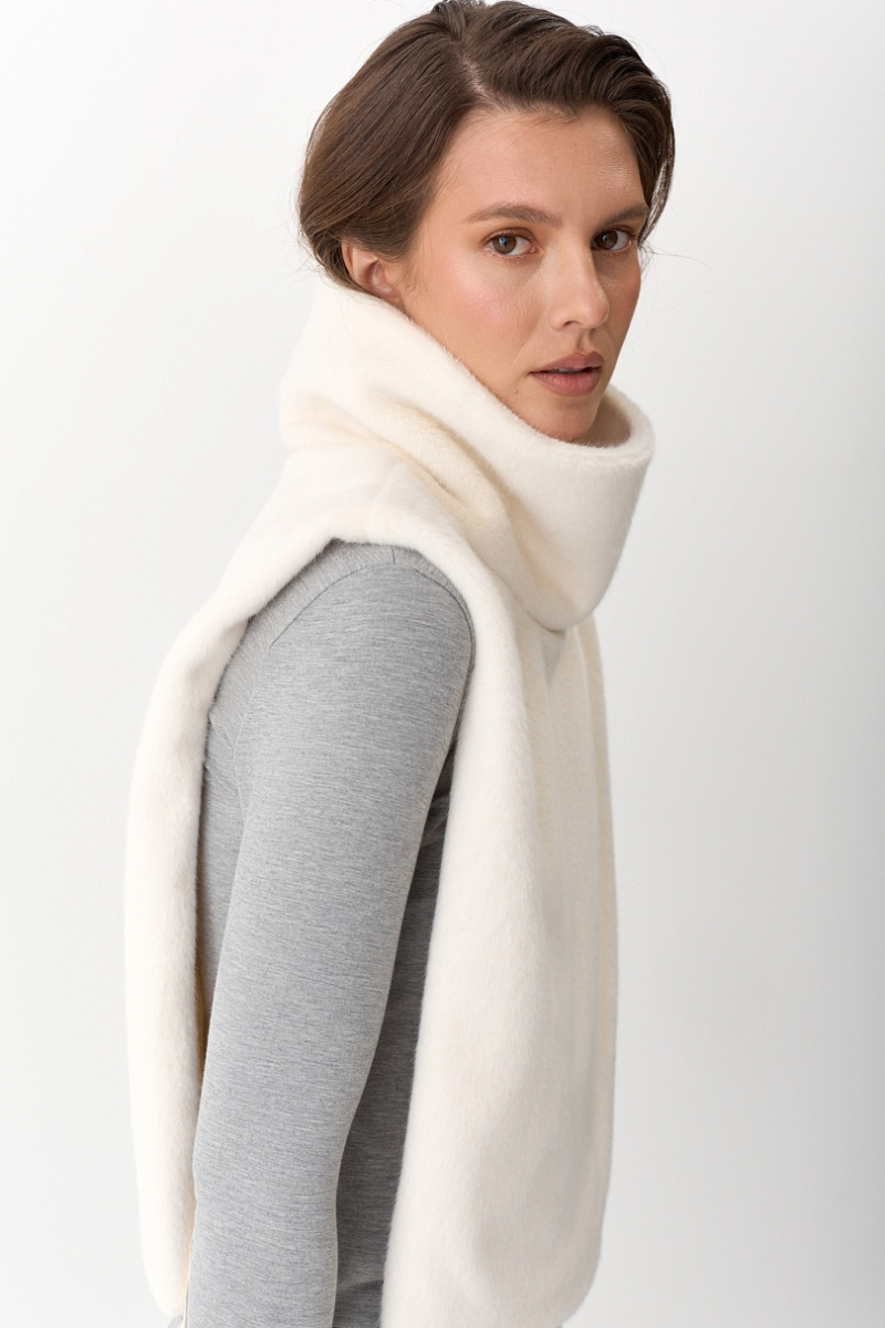 Манишка из искусственного меха Ricoco, цвет: молочный 4097/2 купить онлайн