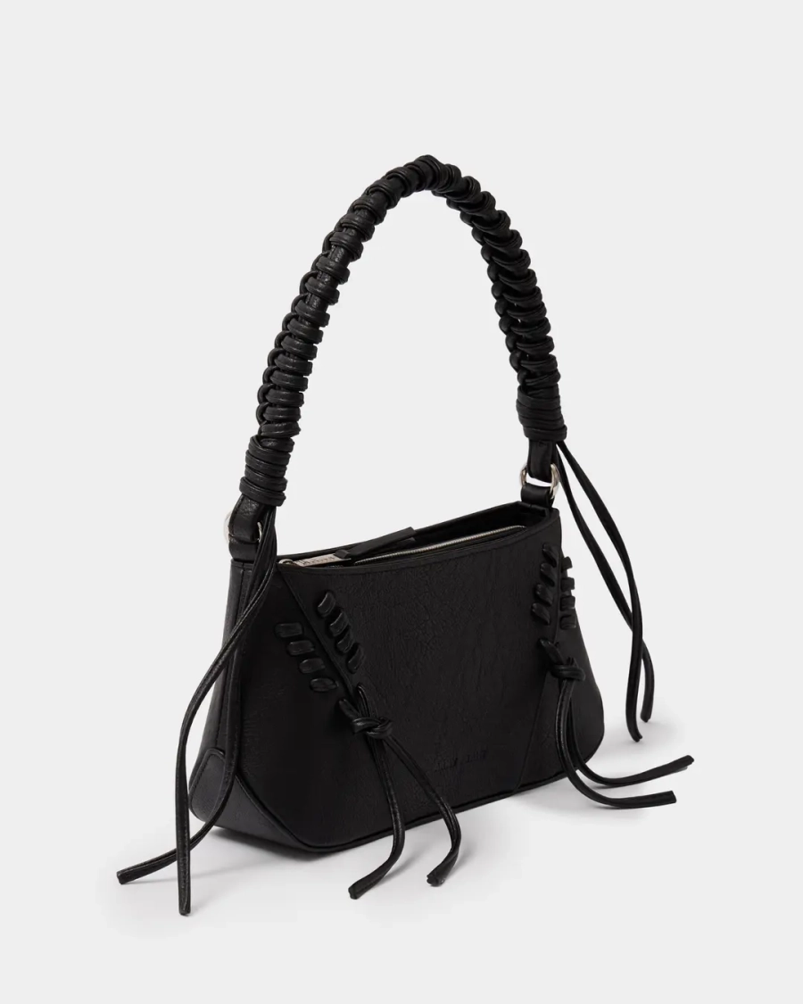 Сумка с декоративной шнуровкой Arny Praht, цвет: мятый черный  купить онлайн