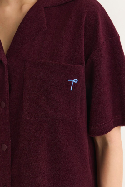 Рубашка из смесового хлопка TOPTOP, цвет: Бордовый, TT.021.15375.330 купить онлайн