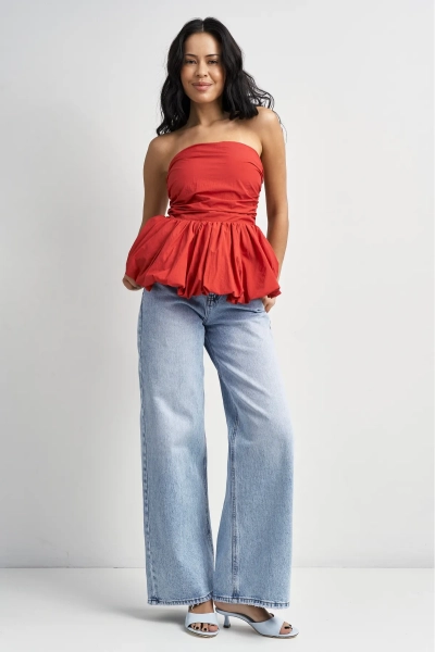 Топ-корсет с баской Erist store, цвет: красный, НФ-00003521 купить онлайн