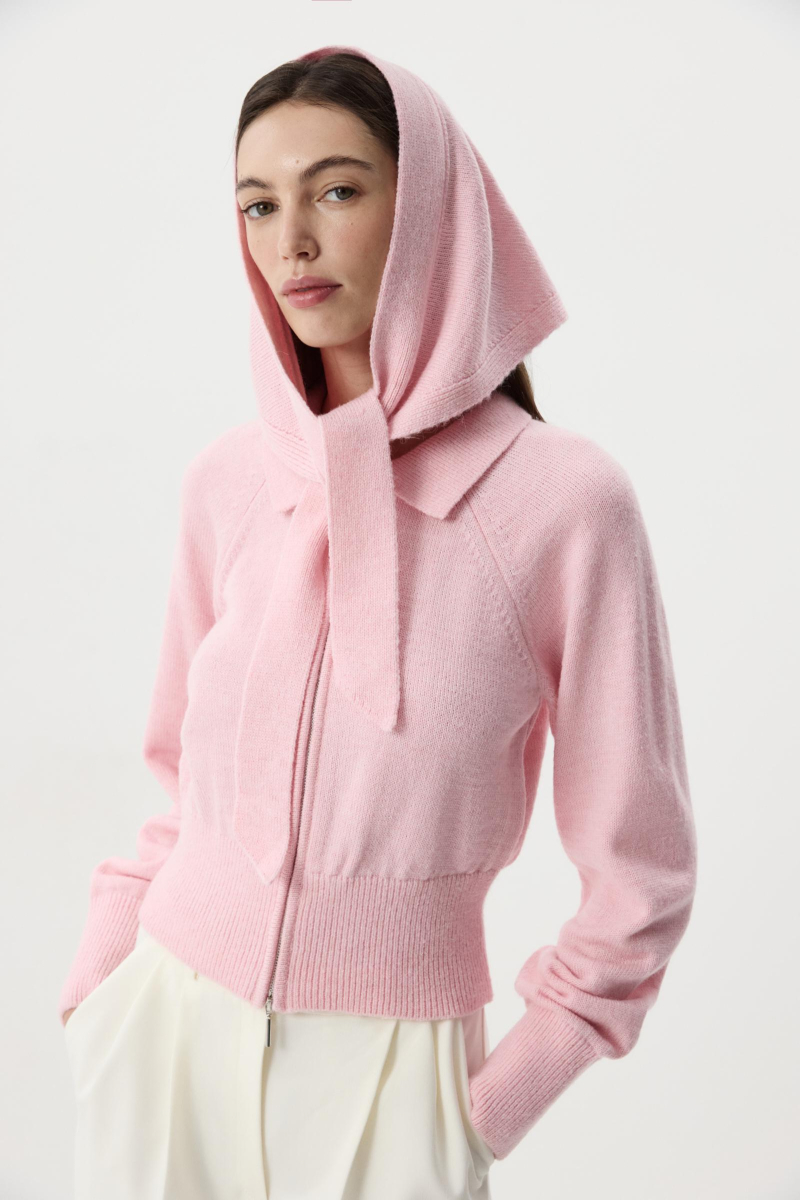 Кардиган на молнии с шерстью альпаки Charmstore, цвет: розовый,  купить онлайн
