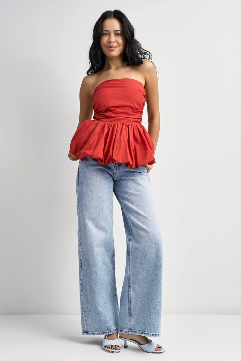 Топ-корсет с баской Erist store, цвет: красный, НФ-00003521 купить онлайн