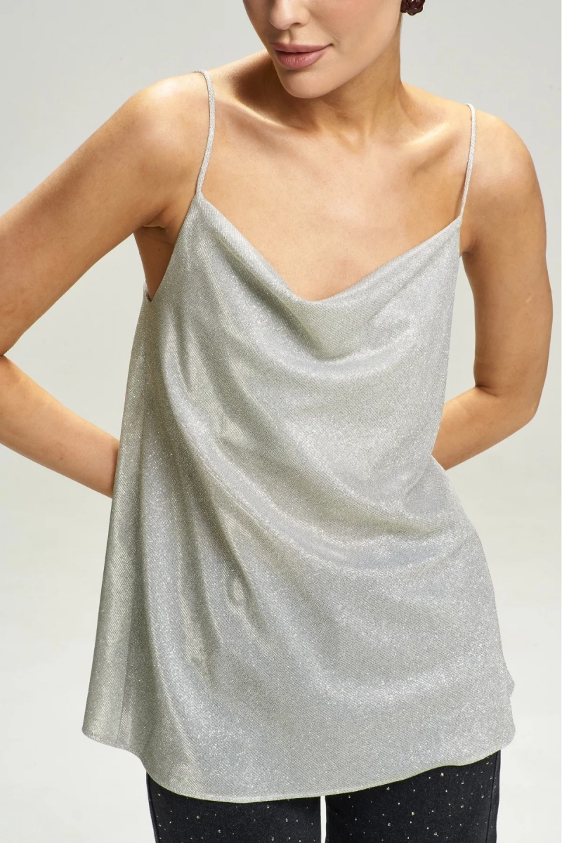 Топ на тонких бретелях Shine Bright Erist store, цвет: Серебряный, НФ-00002951 купить онлайн