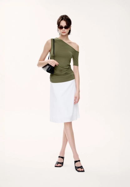 Женская майка на одно плечо MUTED, цвет: хаки, 904194.WTNK0018_Khaki купить онлайн