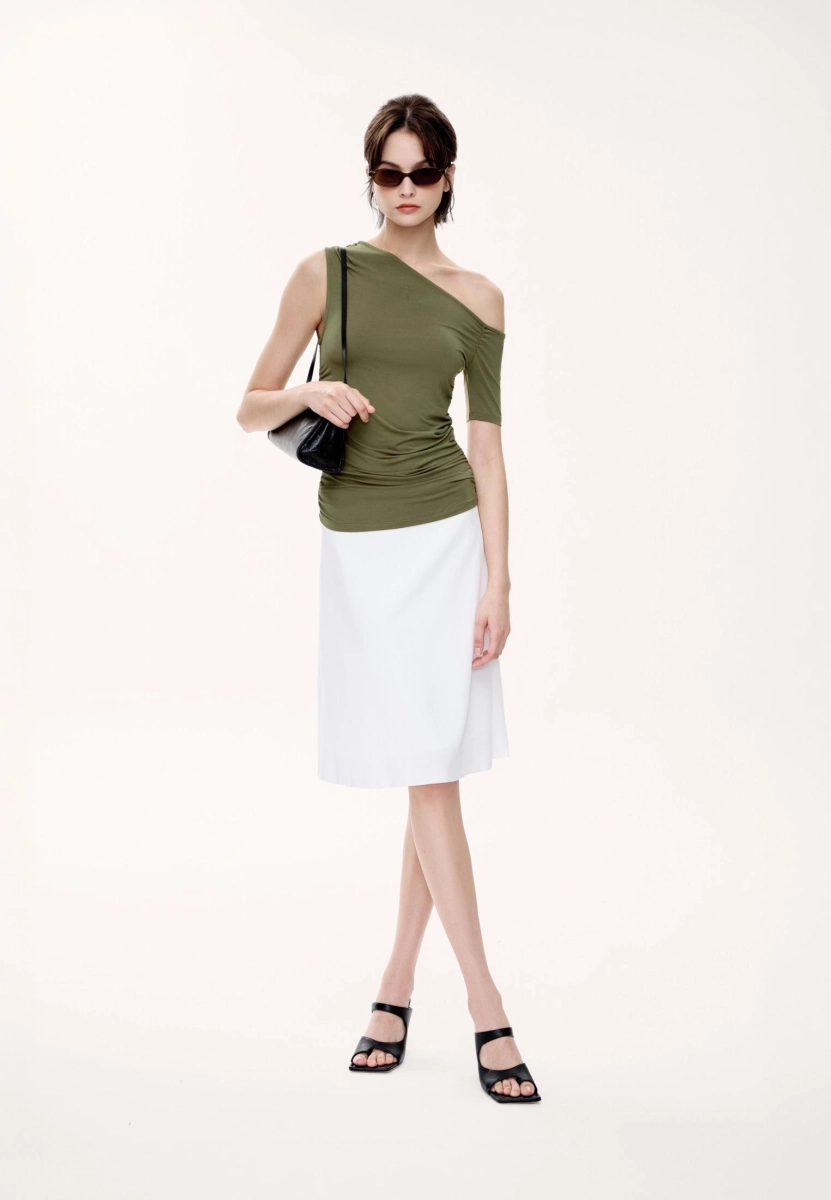 Женская майка на одно плечо MUTED, цвет: хаки, 904194.WTNK0018_Khaki купить онлайн