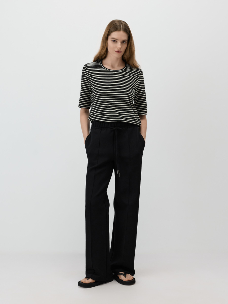 Прямые брюки со стрелками Conso, цвет: Черный,  купить онлайн