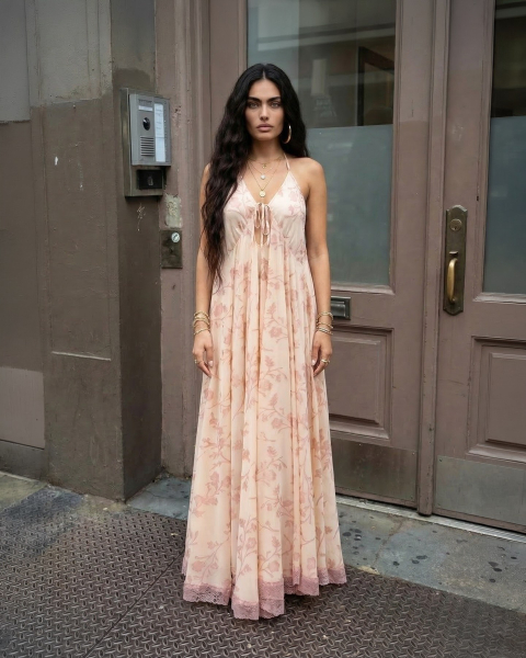 Платье шифоновое "Агния" BARDAK, цвет: бежевый, НФ-00000108 купить онлайн