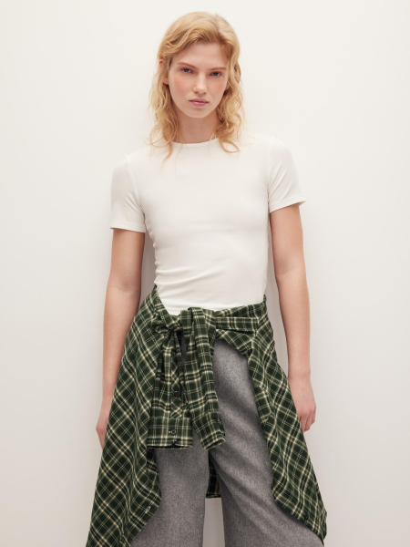 Футболка Slim из шерсти мериноса Chaika, цвет: молочный, AW25TS02-01 купить онлайн