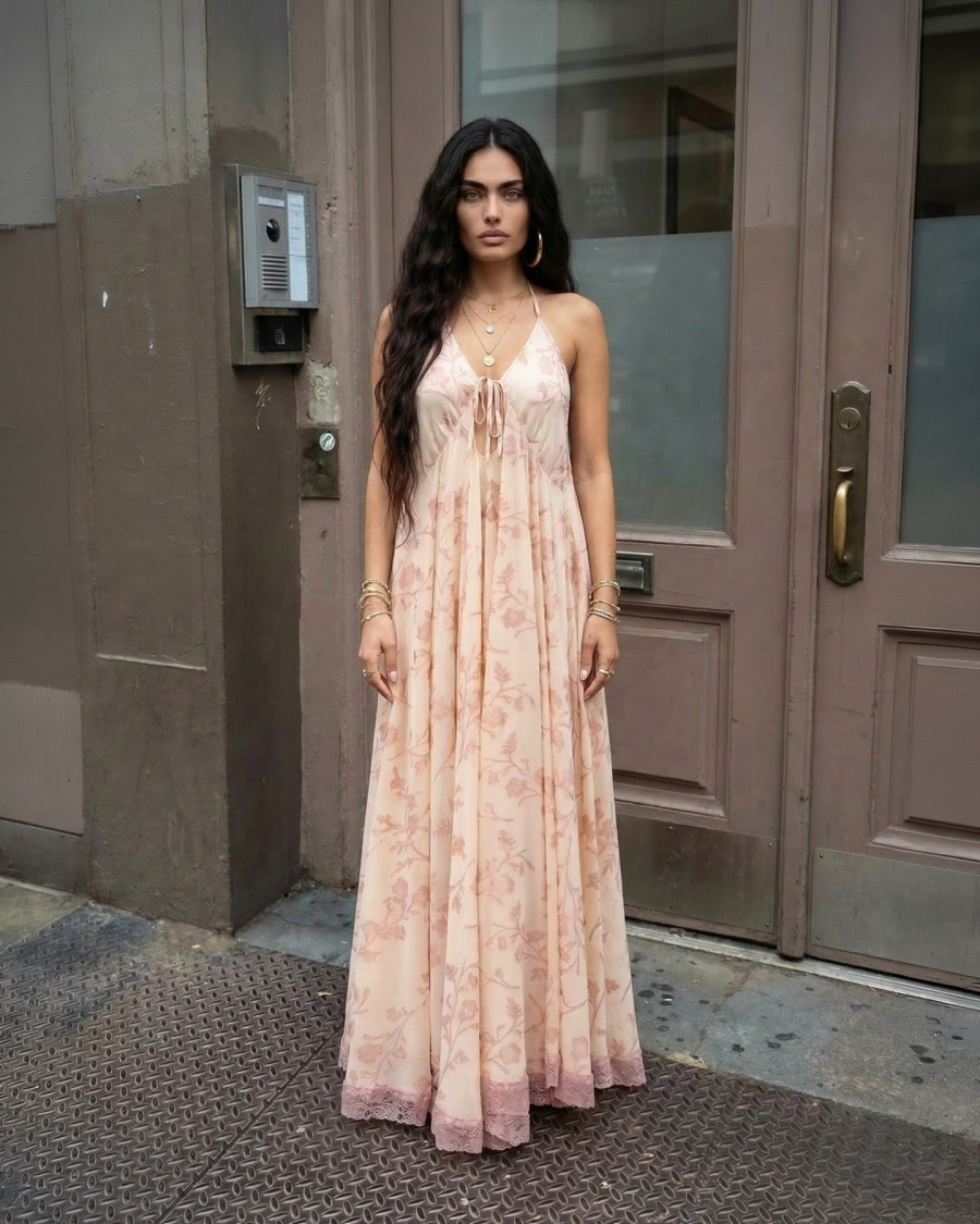 Платье шифоновое "Агния" BARDAK, цвет: бежевый, НФ-00000108 купить онлайн